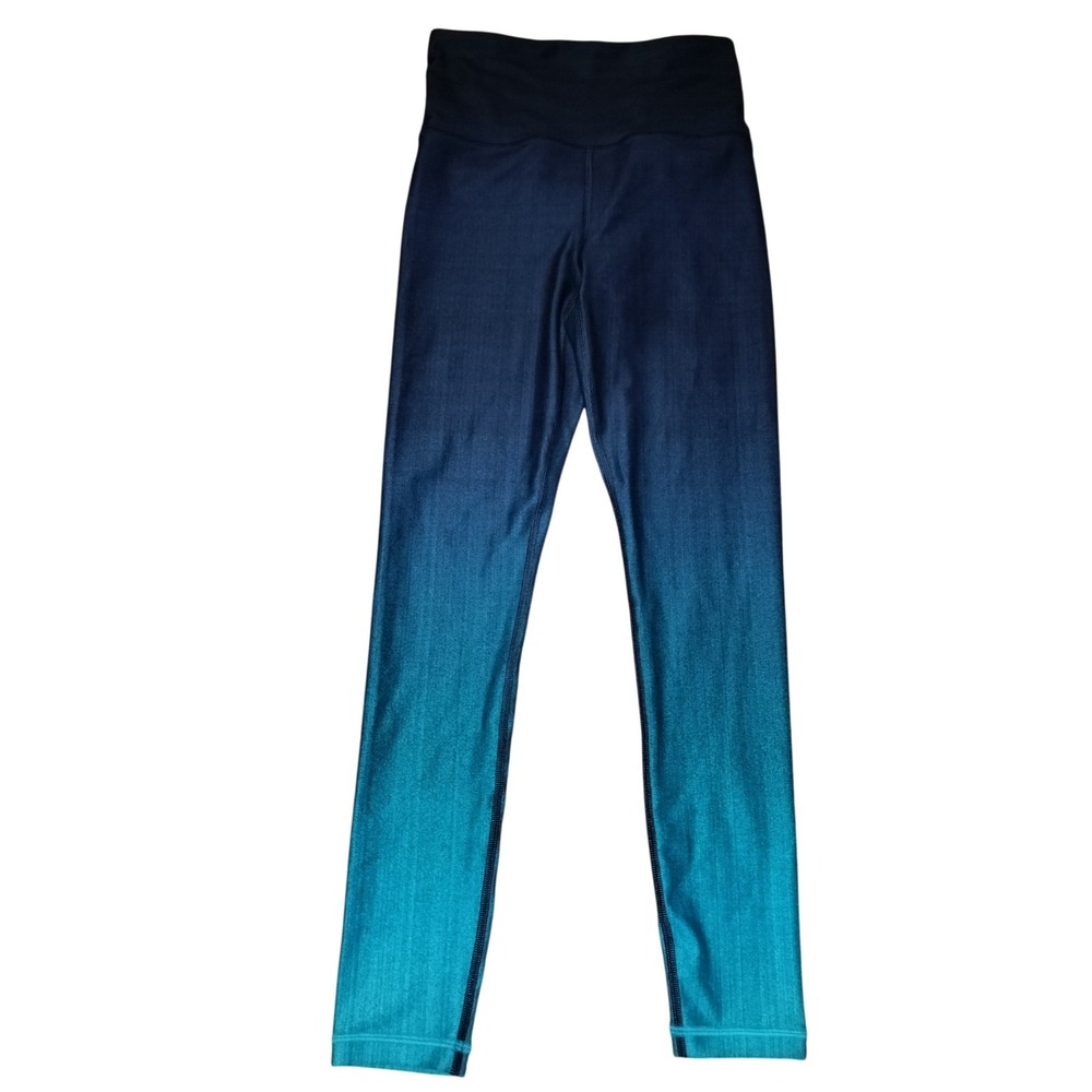Athleta Ombre Legging Blue Teal High Waisted Athletic Workout Activewear XXS NEW